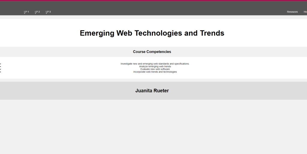 screenshot of Emerging Web Technologies